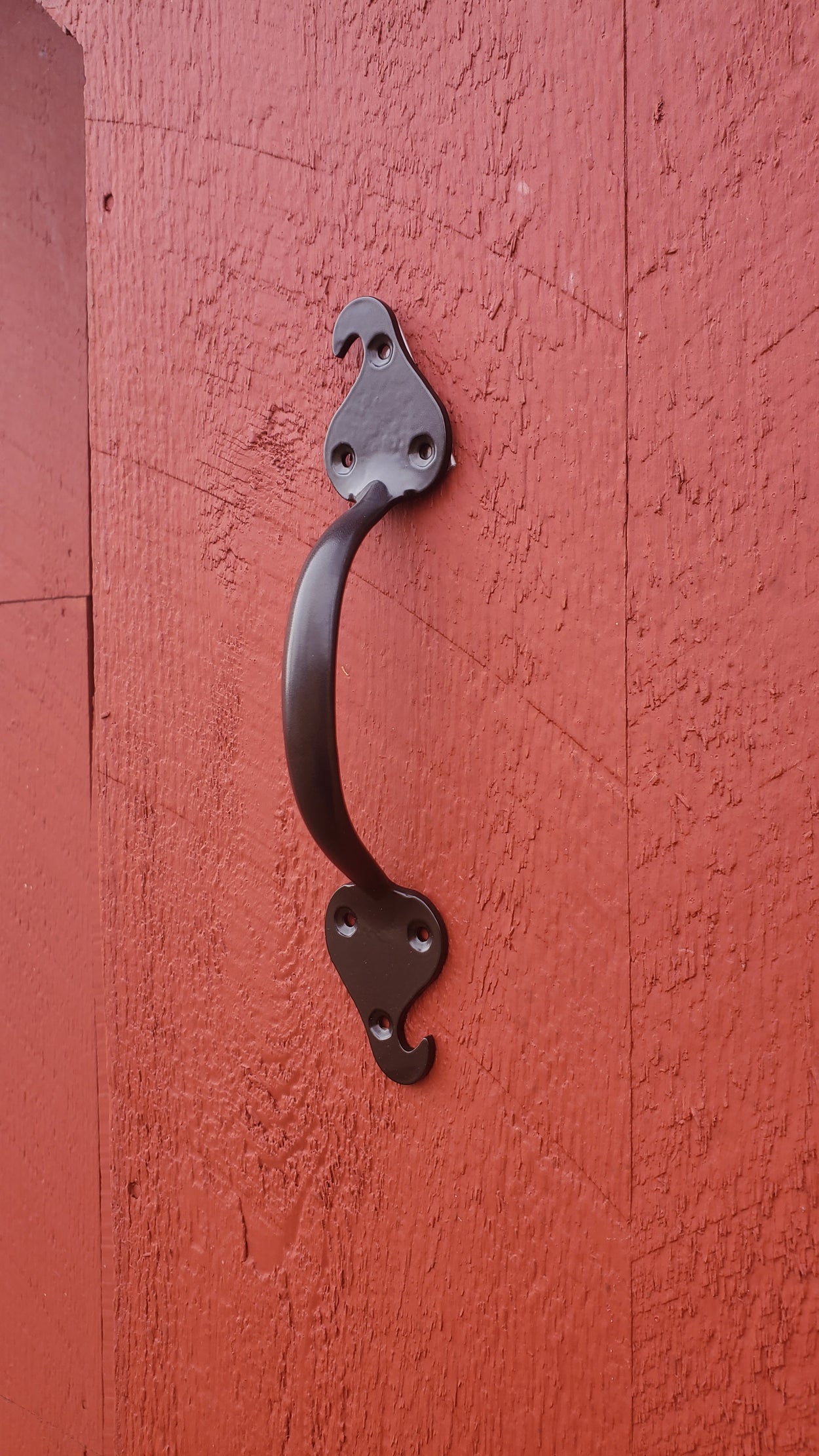 9.5" Wrought Iron Door Pull, Handle - Arc and Hammer