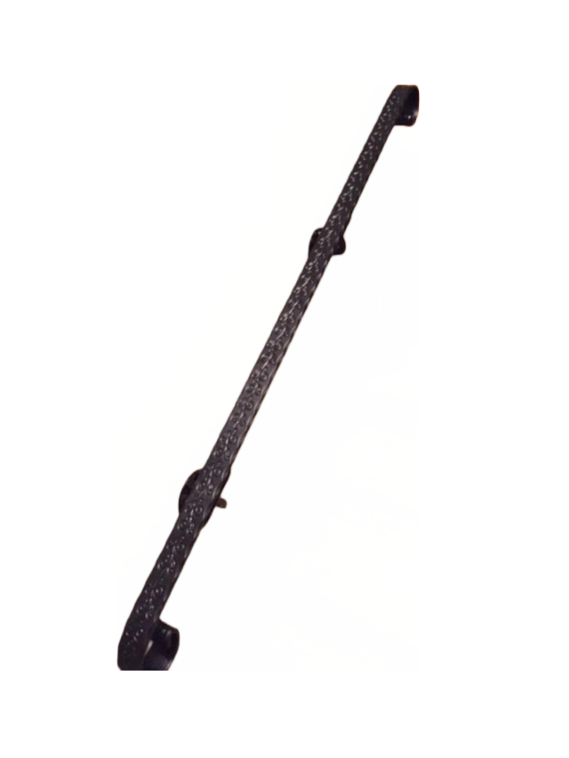 Hand Forged Hammered and Engraved Wrought Iron Handrail, Railing - Arc and Hammer