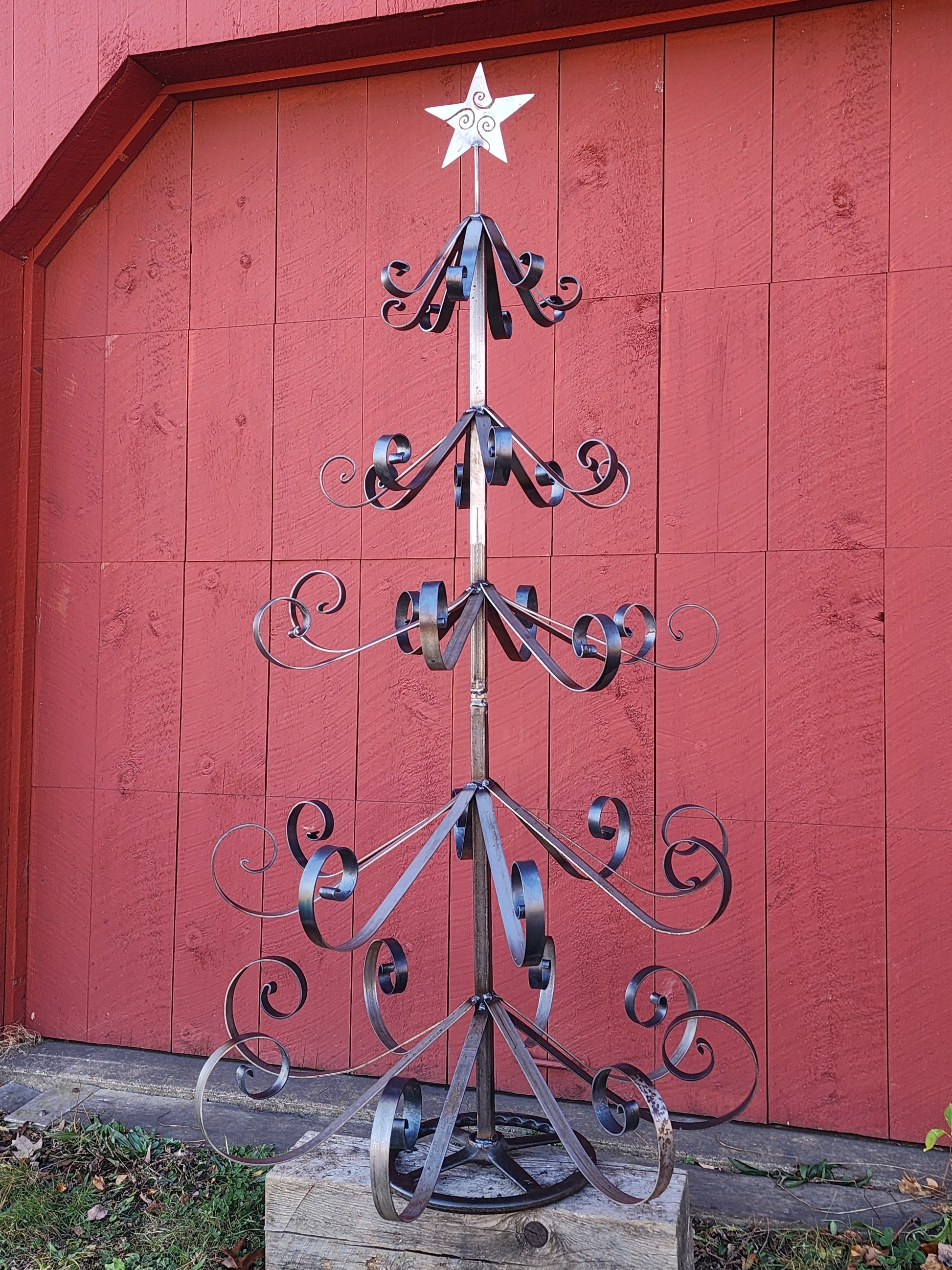 Forged Scroll Christmas Tree - Arc and Hammer