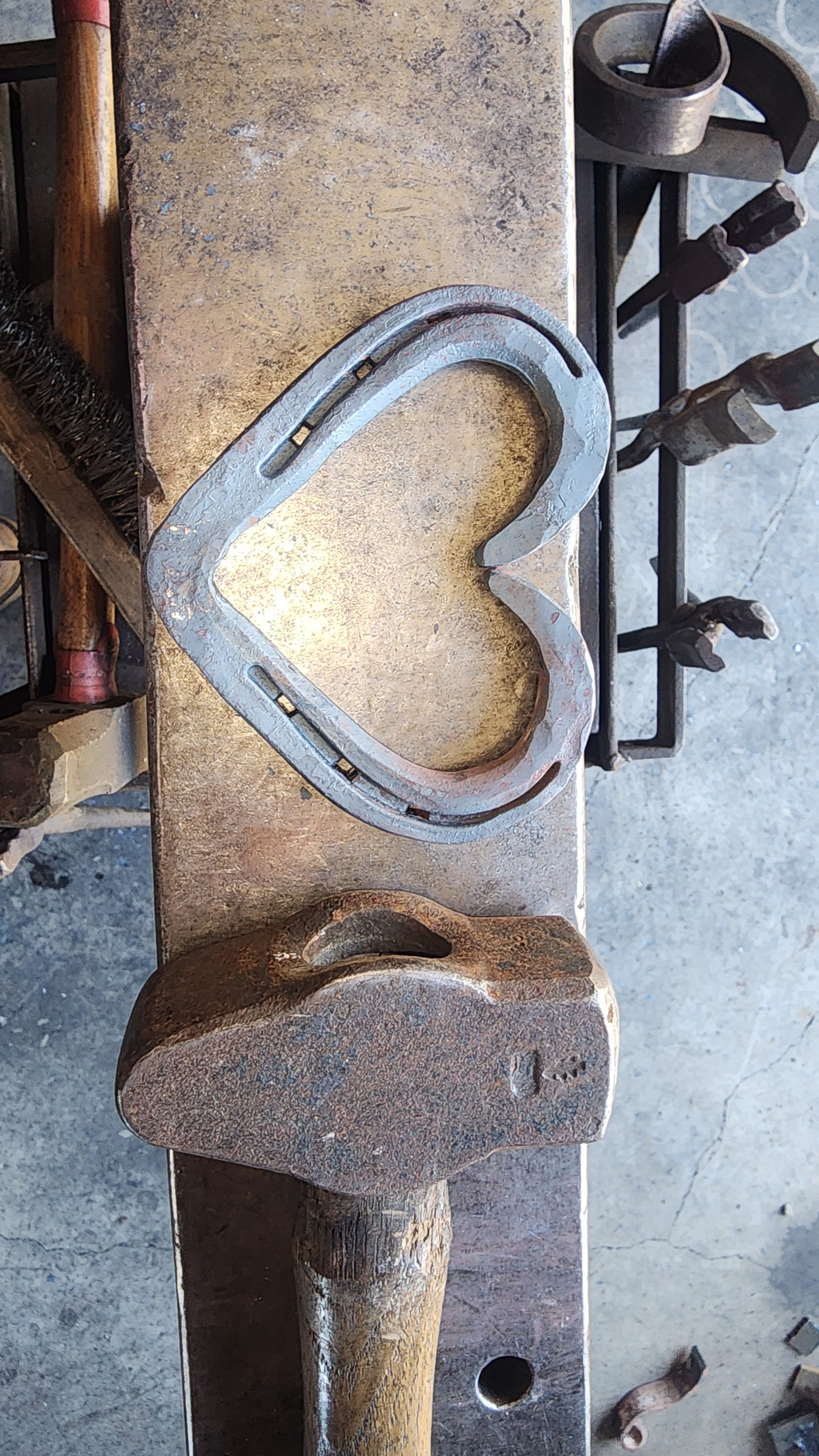Hand Forged Steel Horseshoe Heart - Arc and Hammer