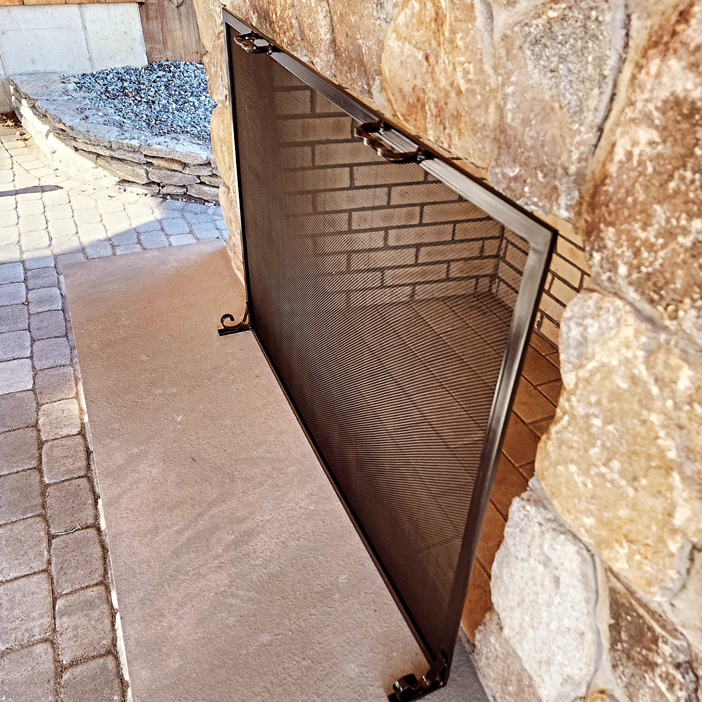 Custom Fireplace Screen - Arc and Hammer