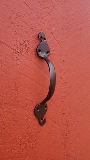 9.5" Wrought Iron Door Pull, Handle - Arc and Hammer