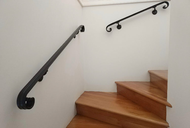 Scroll Wrought Iron Handrail, Railing - Arc and Hammer